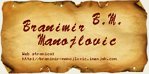 Branimir Manojlović vizit kartica
